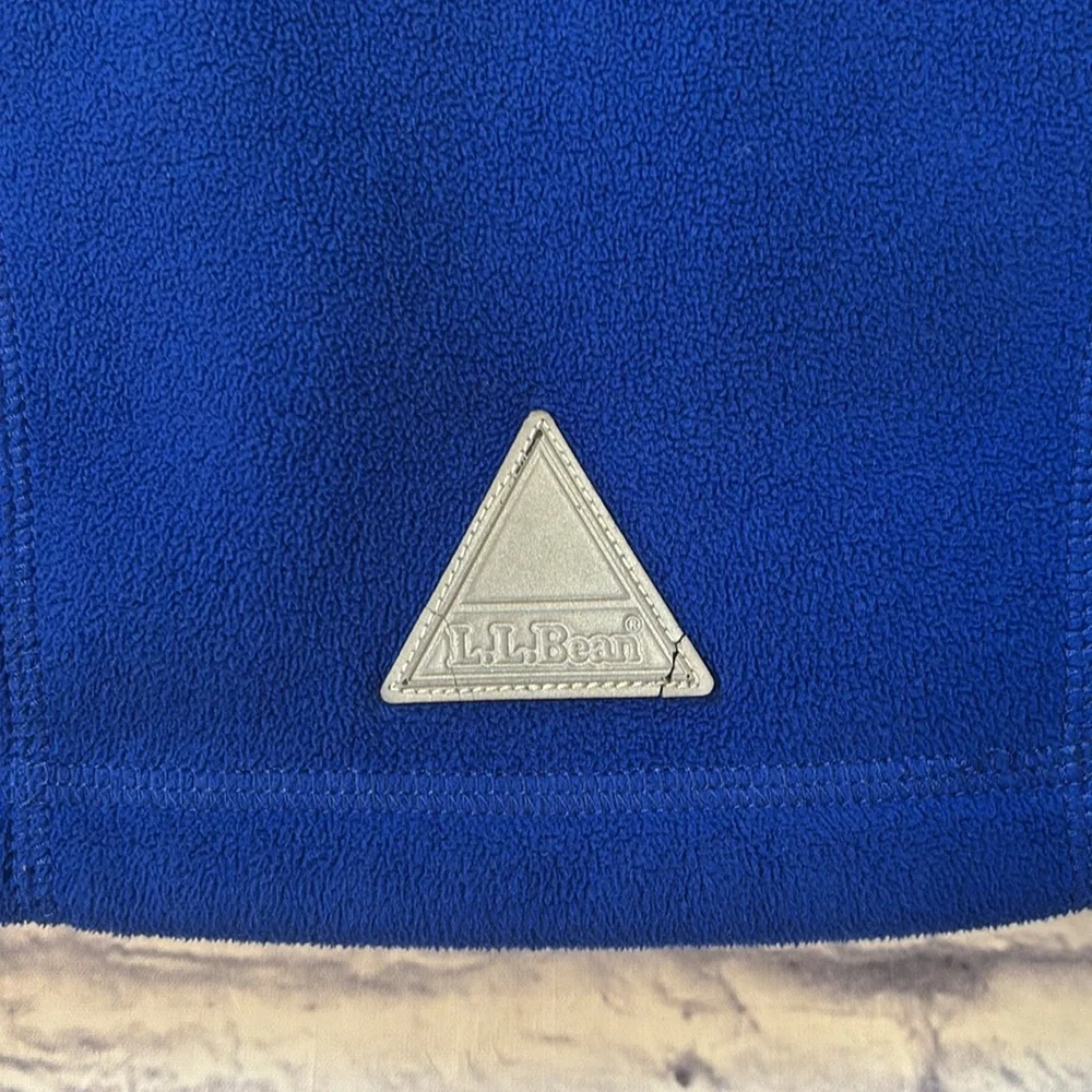 LL Bean Kids 6X/7 Blue Fleece Zip Up Front Lightweight Jacket